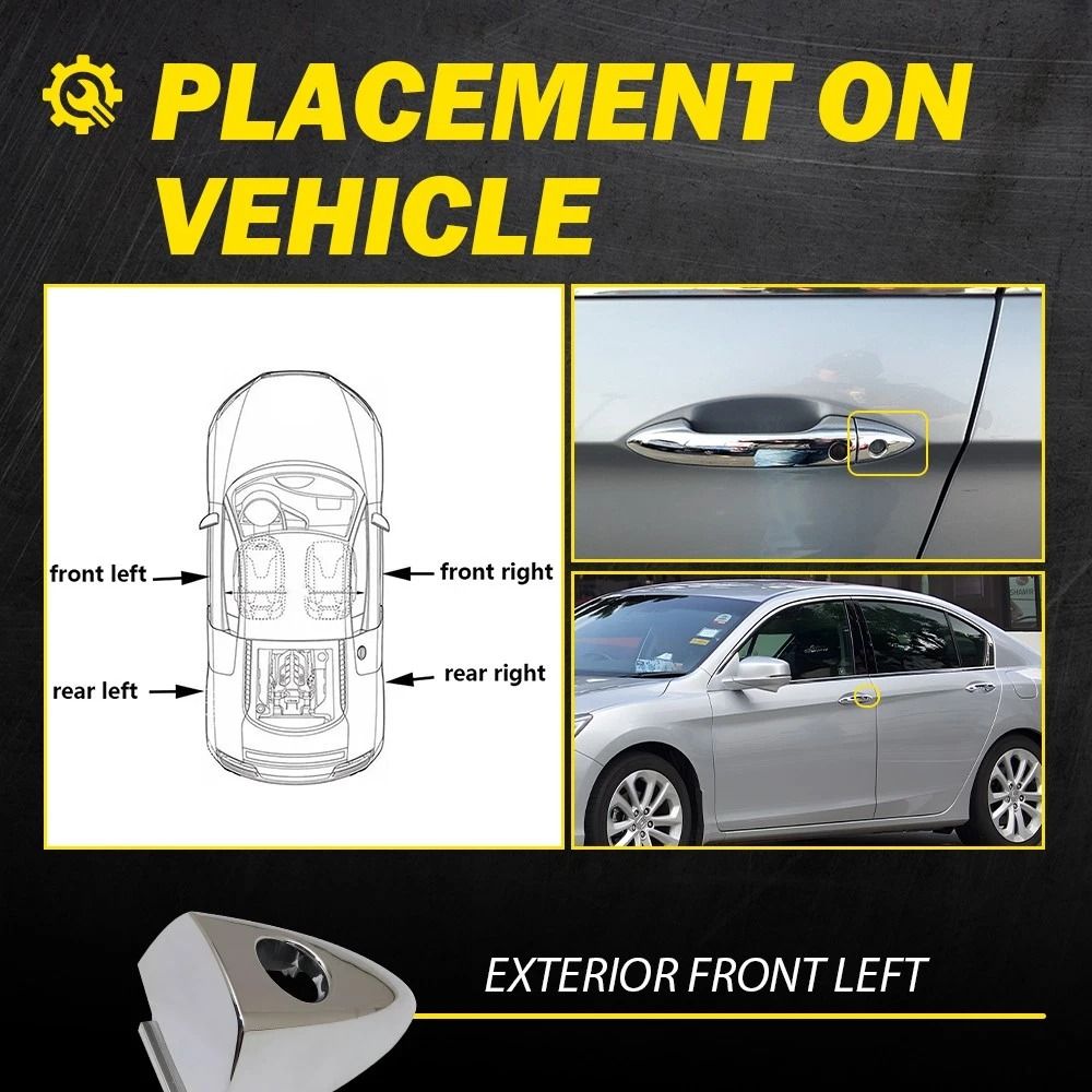 Chrome Front Driver Door Handle Key Bezel Cover Durable Car Keyhole Bezel Simple Install HighQualit 5