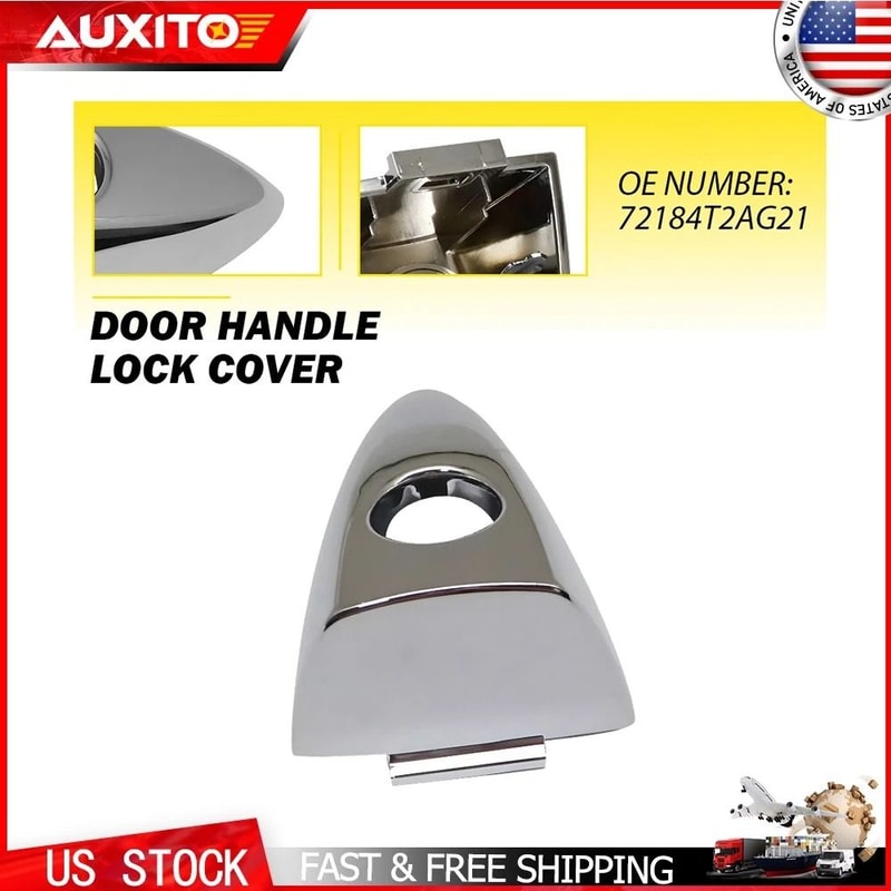 Chrome Front Driver Door Handle Key Bezel Cover Durable Car Keyhole Bezel Simple Install HighQualit 8