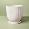 Stoneware Planter Pot With Saucer Cream Hearth Hand Outdoor Indoor Use Drainage Hole Glossy Reac 4