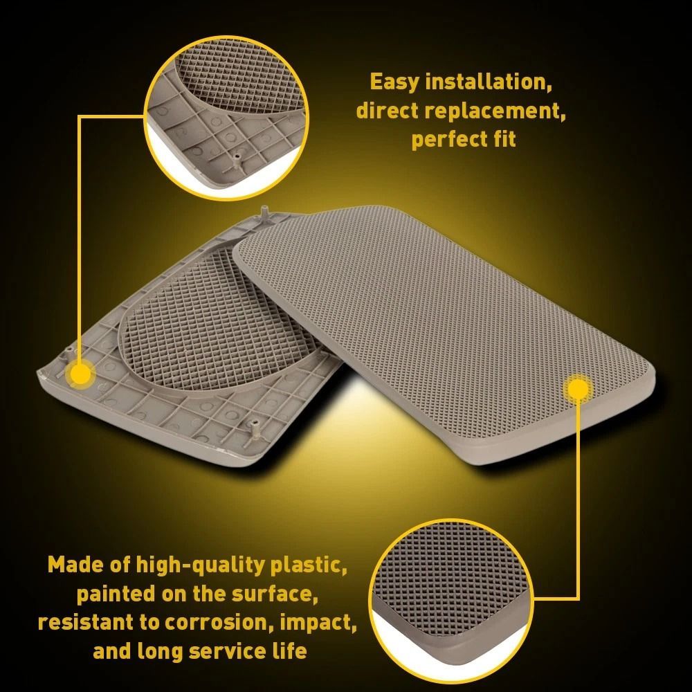 Tan Rear Speaker Grille Covers Set Superior ABS Plastic Stable Performance Simple Installation For 9
