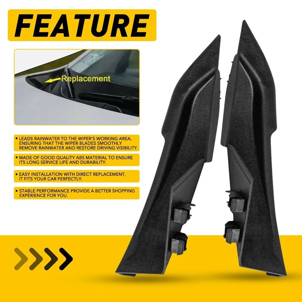 Durable Front Side Windshield Wiper Cowl Extension Cover Trim HighQuality ABS Easy Replacement For 8