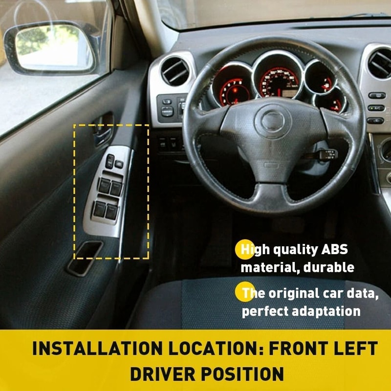 Car Driver Master Power Window Switch Bezel Scratch Protection Durable ABS Easy Installation High F 4