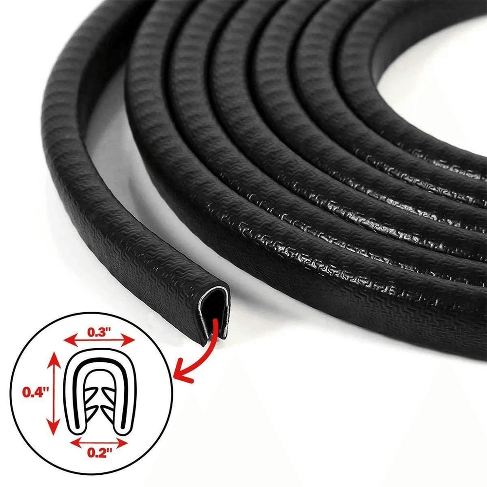 Black Rubber U Shape Seal Guard Car Door Edge Protector Trim Molding For Auto Easy Install No Pain 1