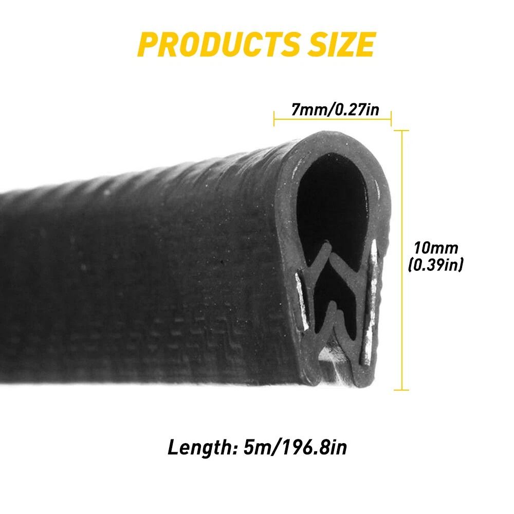 Black Rubber U Shape Seal Guard Car Door Edge Protector Trim Molding For Auto Easy Install No Pain 2
