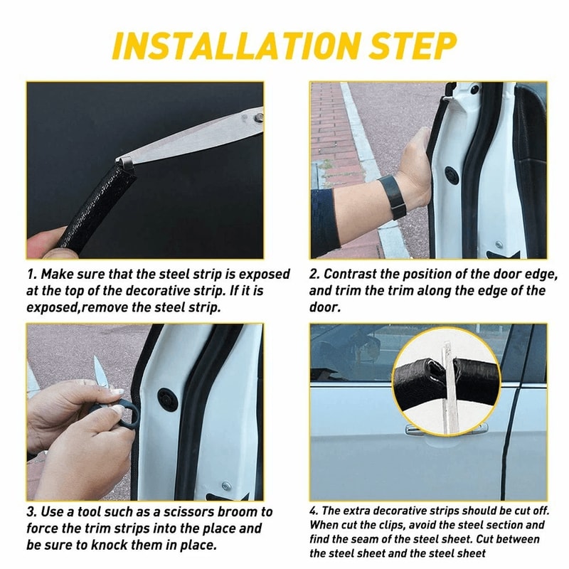 Black Rubber U Shape Seal Guard Car Door Edge Protector Trim Molding For Auto Easy Install No Pain 3