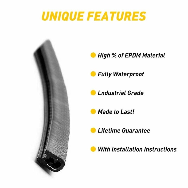 Black Rubber U Shape Seal Guard Car Door Edge Protector Trim Molding For Auto Easy Install No Pain 6