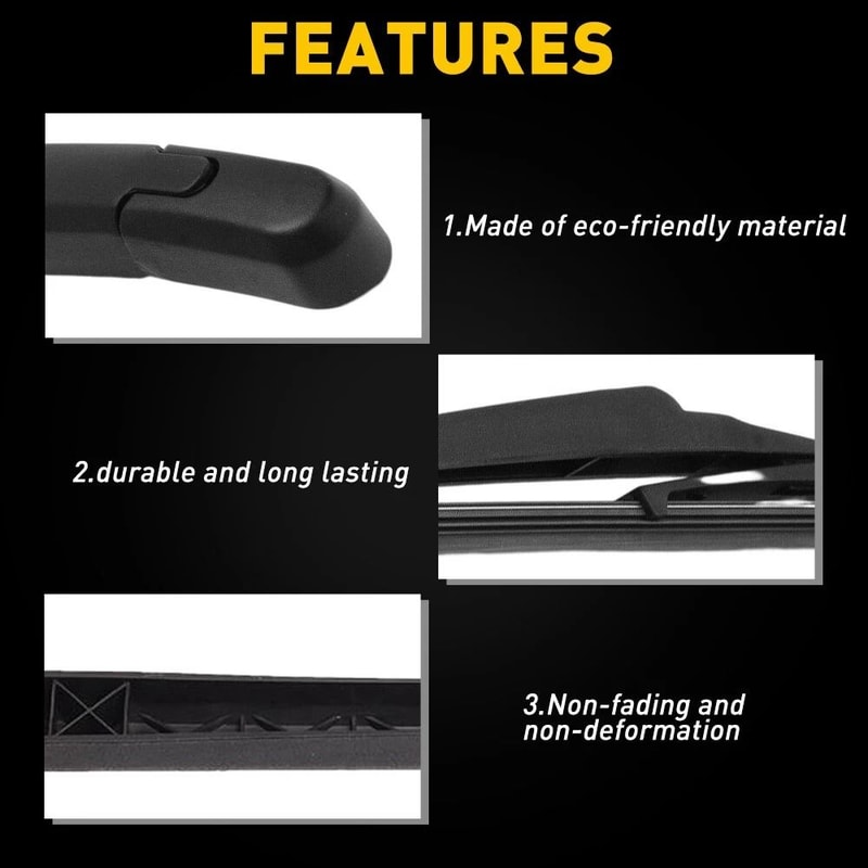 Quality Rear Wiper Arm Blade High Strength Spring Perfect Fit LongLasting Smooth Operation For Saf 6