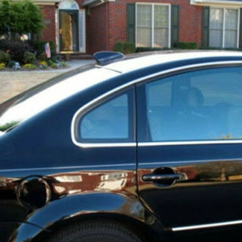 Shark Fin Roof Antenna Black FMAM Radio Signal Decor Universal Car Trim 7