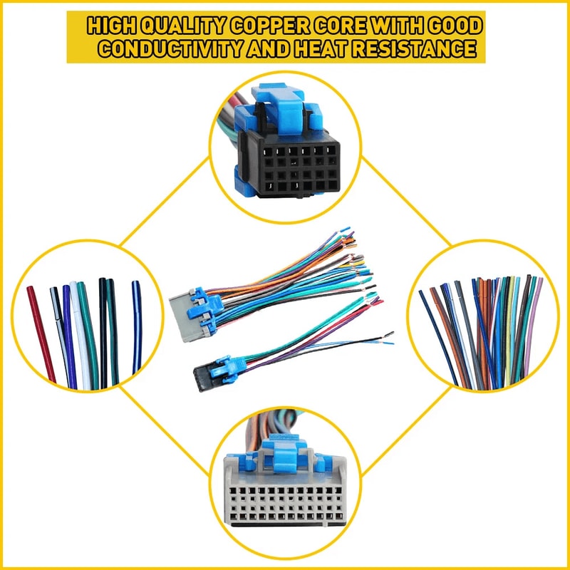 Radio Wiring Harness Plug For Car Stereo Factory Simple Installation Durable ABS Material Perfect M 4