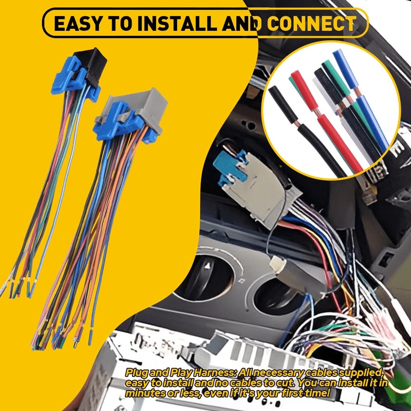 Radio Wiring Harness Plug For Car Stereo Factory Simple Installation Durable ABS Material Perfect M 5