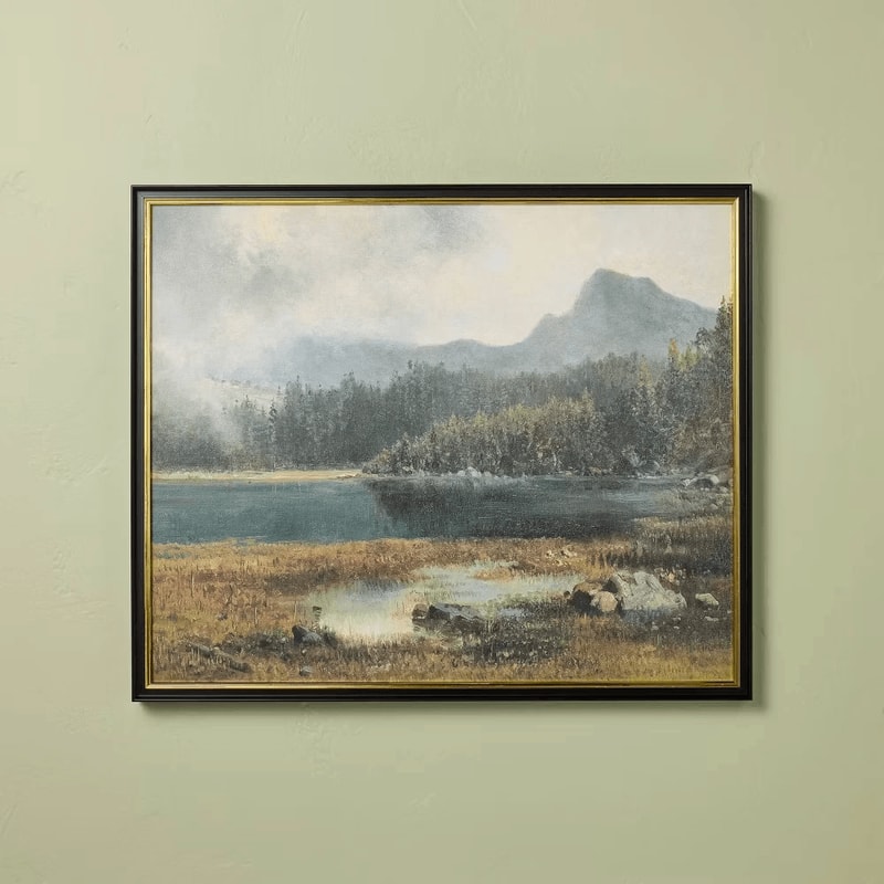 Landscape Mountain Framed Wall Art Digital Nature Art Hearth Hand With Magnolia Black Canvas Frame 0
