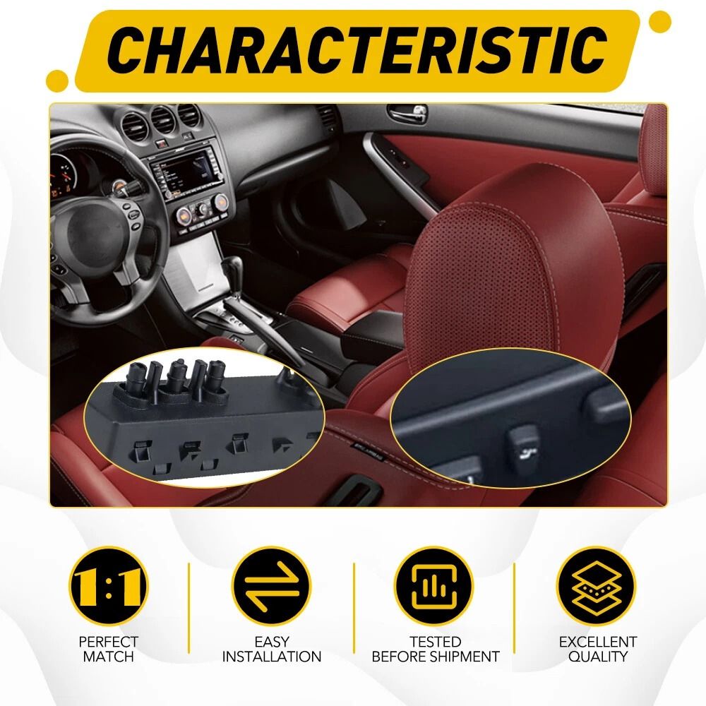 Power Seat Switch Driver Side Black Replacement For Units PlugandPlay Longlasting Quality 7