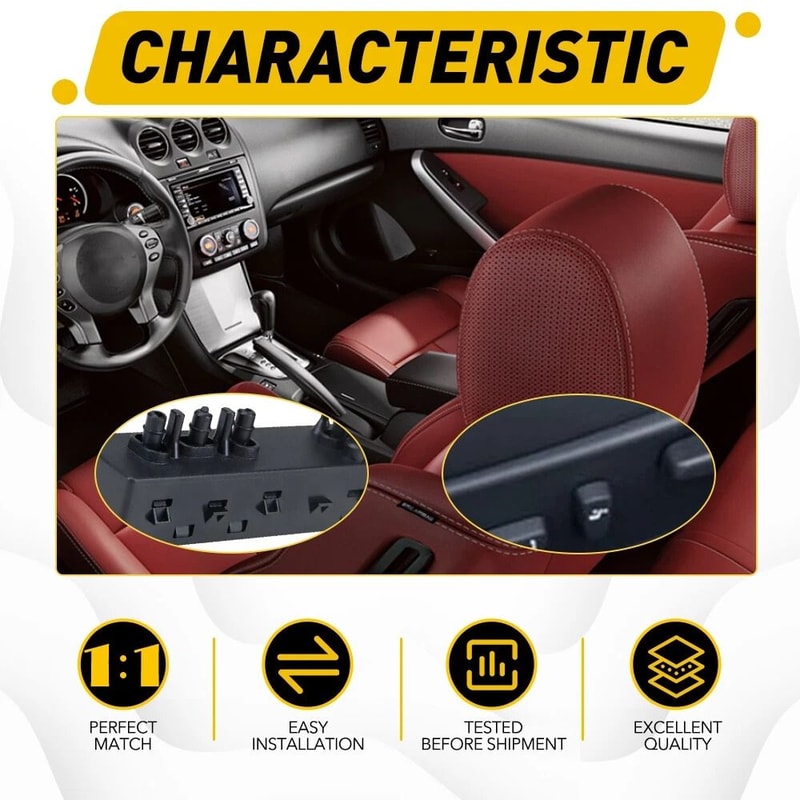 Power Seat Switch Driver Side Black Replacement For Units PlugandPlay Longlasting Quality 7