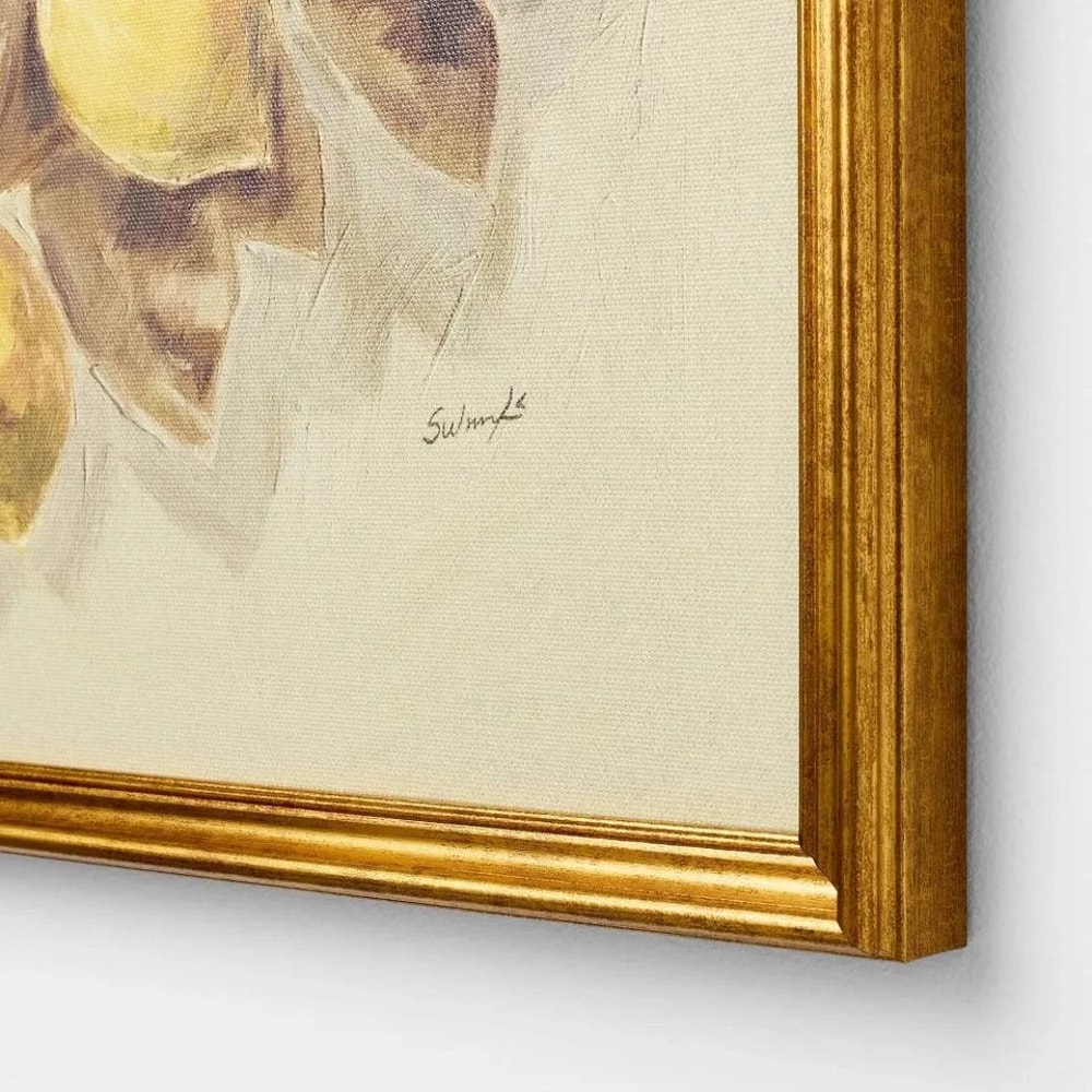 Lemons Vintage Framed Wall Art Studio McGee For Threshold Gold Frame Canvas Design 1