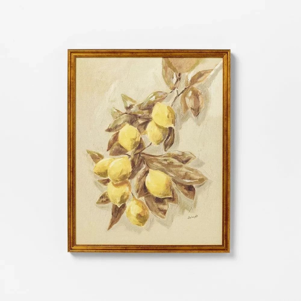 Lemons Vintage Framed Wall Art Studio McGee For Threshold Gold Frame Canvas Design 2