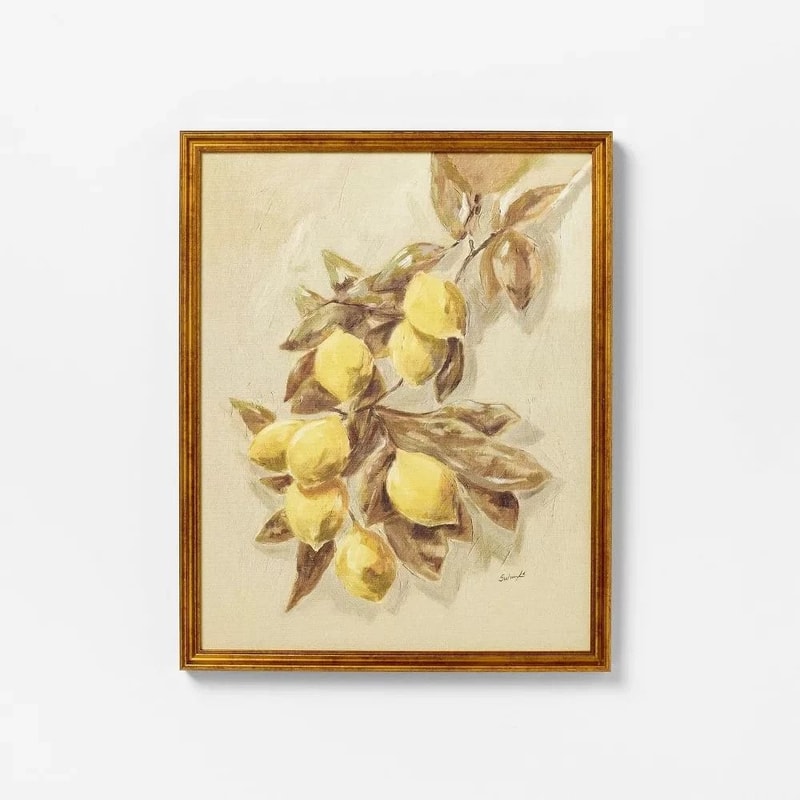 Lemons Vintage Framed Wall Art Studio McGee For Threshold Gold Frame Canvas Design 2
