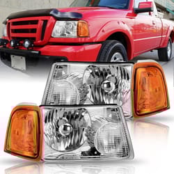 headlamps assembly set for left & right side, durable construction, angle adjustable headlight