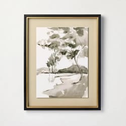 washed landscape framed wall art, vertical print by hearth & hand with magnolia, polystyrene framed art for home