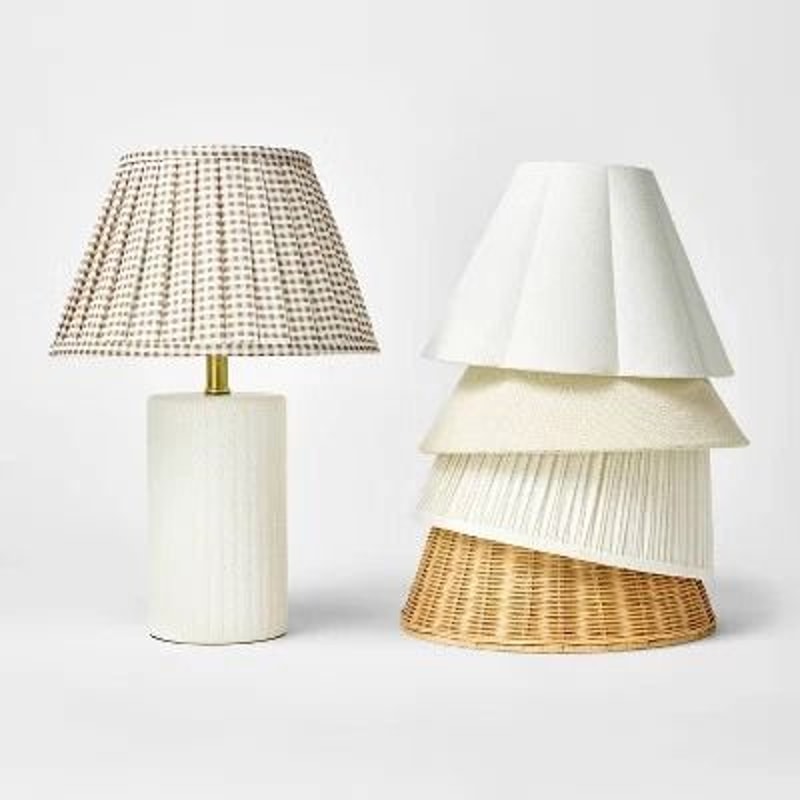 White Ceramic Lamp Base With Reactive Glaze Studio McGee Design Modern Lighting Compatible With Sma 2