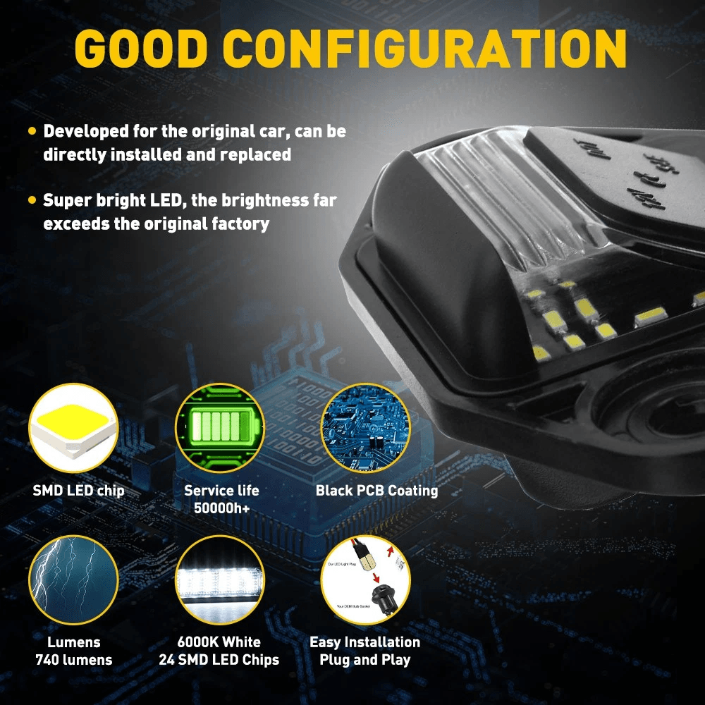 LED License Plate Light For Cars LED Waterproof Plug Play Replacement 2