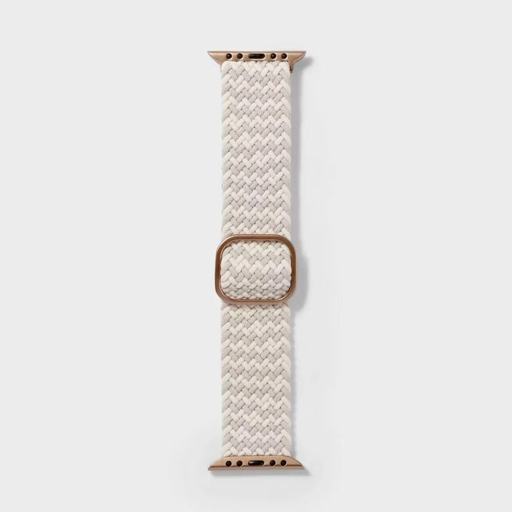 Stylish Watch Knit Band Heyday Stone White Soft Lightweight Recycled Polyester Gold Adjustable 2