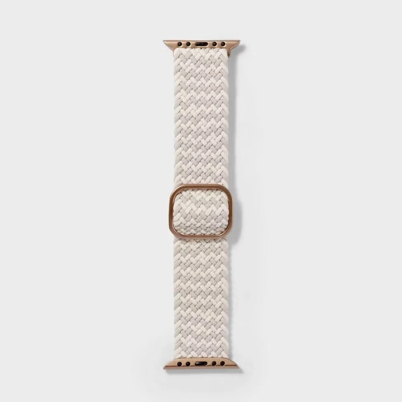 Stylish Watch Knit Band Heyday Stone White Soft Lightweight Recycled Polyester Gold Adjustable 2