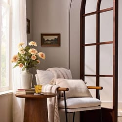 hearth & hand orange daisy flower arrangement, artificial floral decor, ceramic container, perfect for indoor