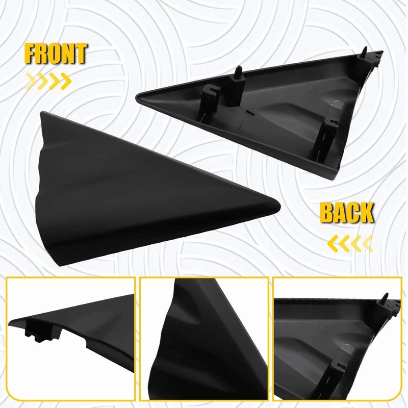 Fender Corner Cover Trim For Right Side Mirror Black ABS Reliable Durable Replacement Part 1
