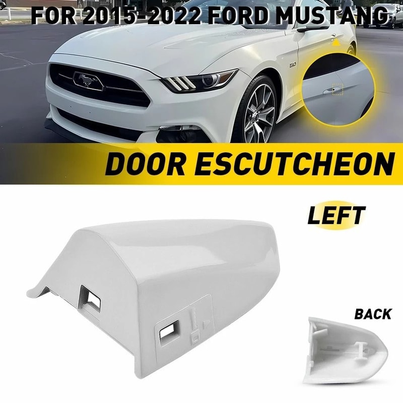 White Front Left Side Car Door Handle Key Cap Cover ChromePlated Plastic Scratch Protection Quick I 2