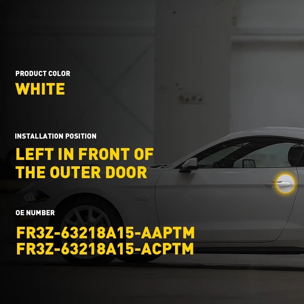 White Front Left Side Car Door Handle Key Cap Cover ChromePlated Plastic Scratch Protection Quick I 3