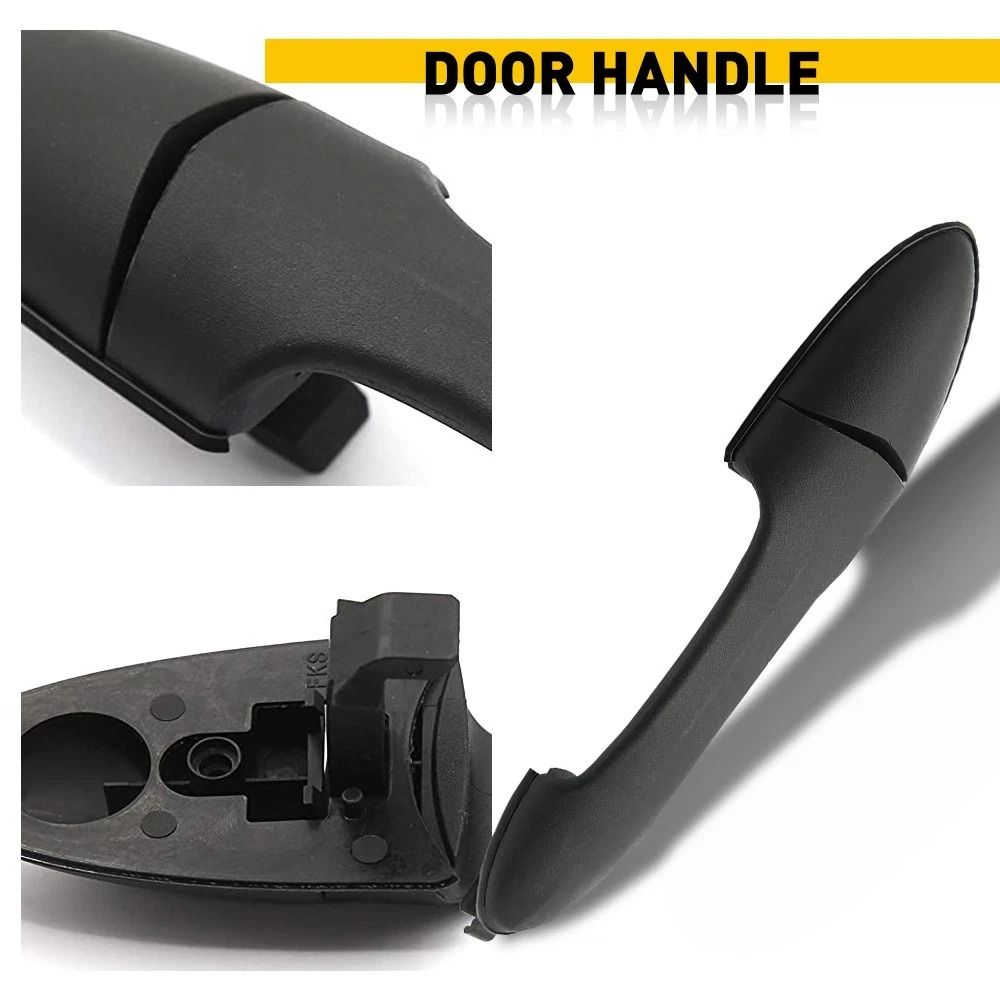 Outer Black Door Handle For Rear LeftRight HighQuality Plastic Perfect Fit Durable Quality Control 6