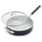 Ceramic Nonstick Aluminum Saute Pan With Lid Oxford Blue NonToxic Induction Safe Easy To Clean 0