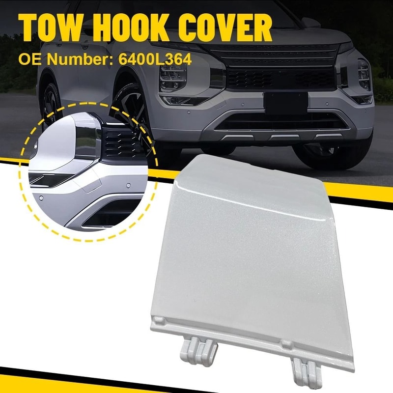 Durable Pearl White Tow Hook Cover Cap Front Bumper Easy Installation For Perfect Fit 6