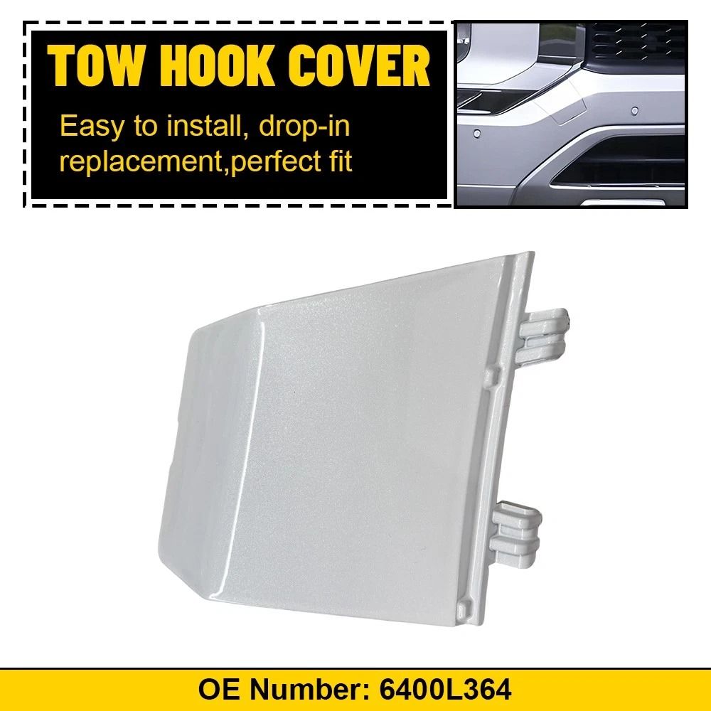 Durable Pearl White Tow Hook Cover Cap Front Bumper Easy Installation For Perfect Fit 7