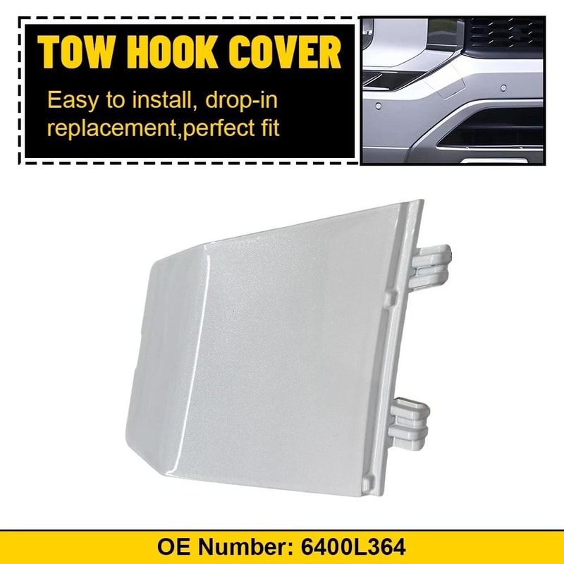 Durable Pearl White Tow Hook Cover Cap Front Bumper Easy Installation For Perfect Fit 7