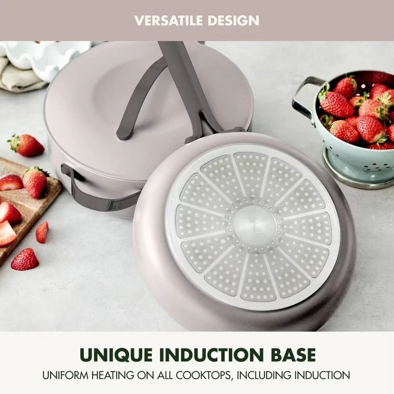 Nonstick Aluminum Cookware Set Fry Pan Stockpot Gray Ceramic Black Steel Induction Compatible 7