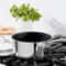 Ceramic Stainless Steel Sauce Pan Set Silver Cover Nonstick Dishwasher Safe Induction Compatible 1