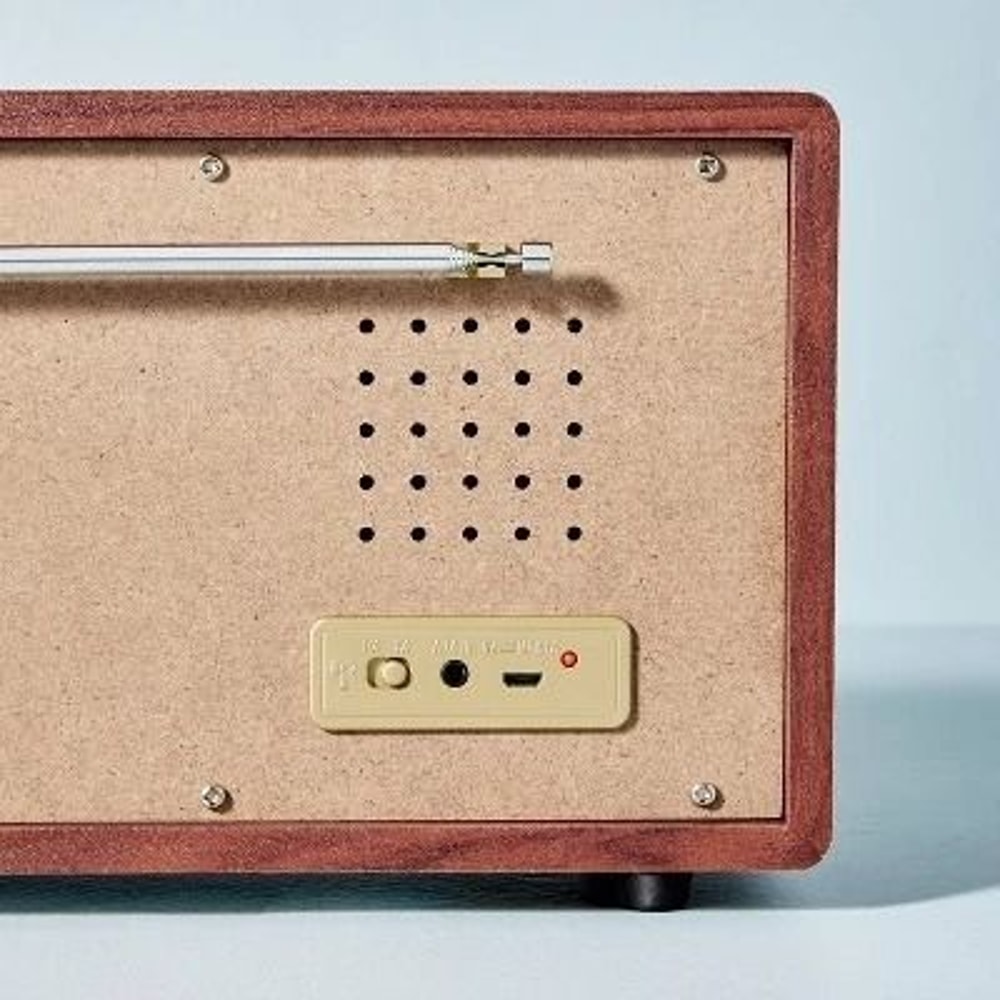 Hearth Hand Portable AMFM Bluetooth Radio Tonal Brown Wireless Bluetooth Streaming Vintage AMFM Ra 2