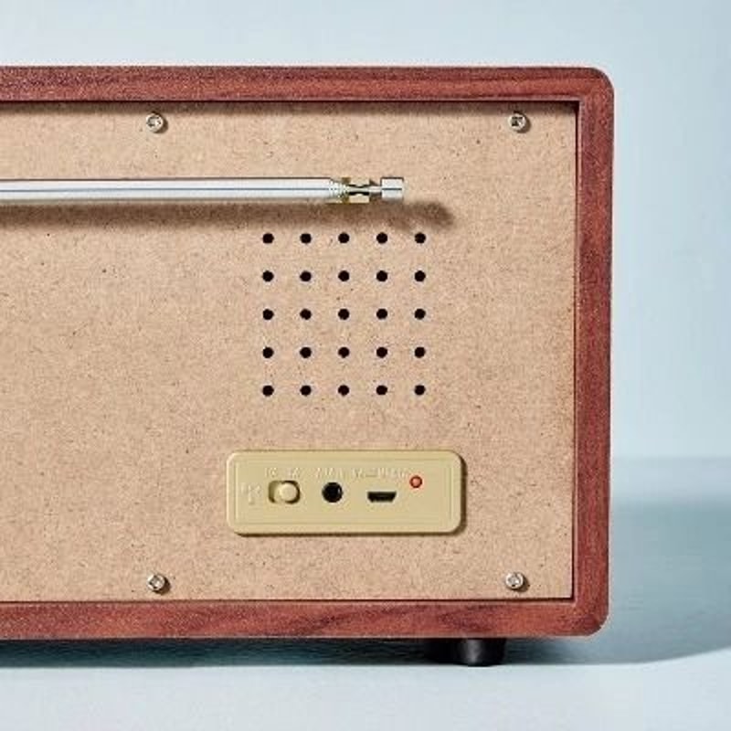 Hearth Hand Portable AMFM Bluetooth Radio Tonal Brown Wireless Bluetooth Streaming Vintage AMFM Ra 2