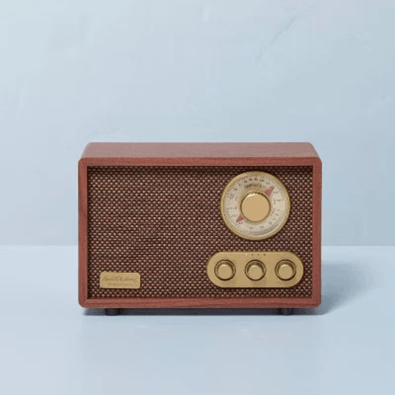 Hearth Hand Portable AMFM Bluetooth Radio Tonal Brown Wireless Bluetooth Streaming Vintage AMFM Ra 5