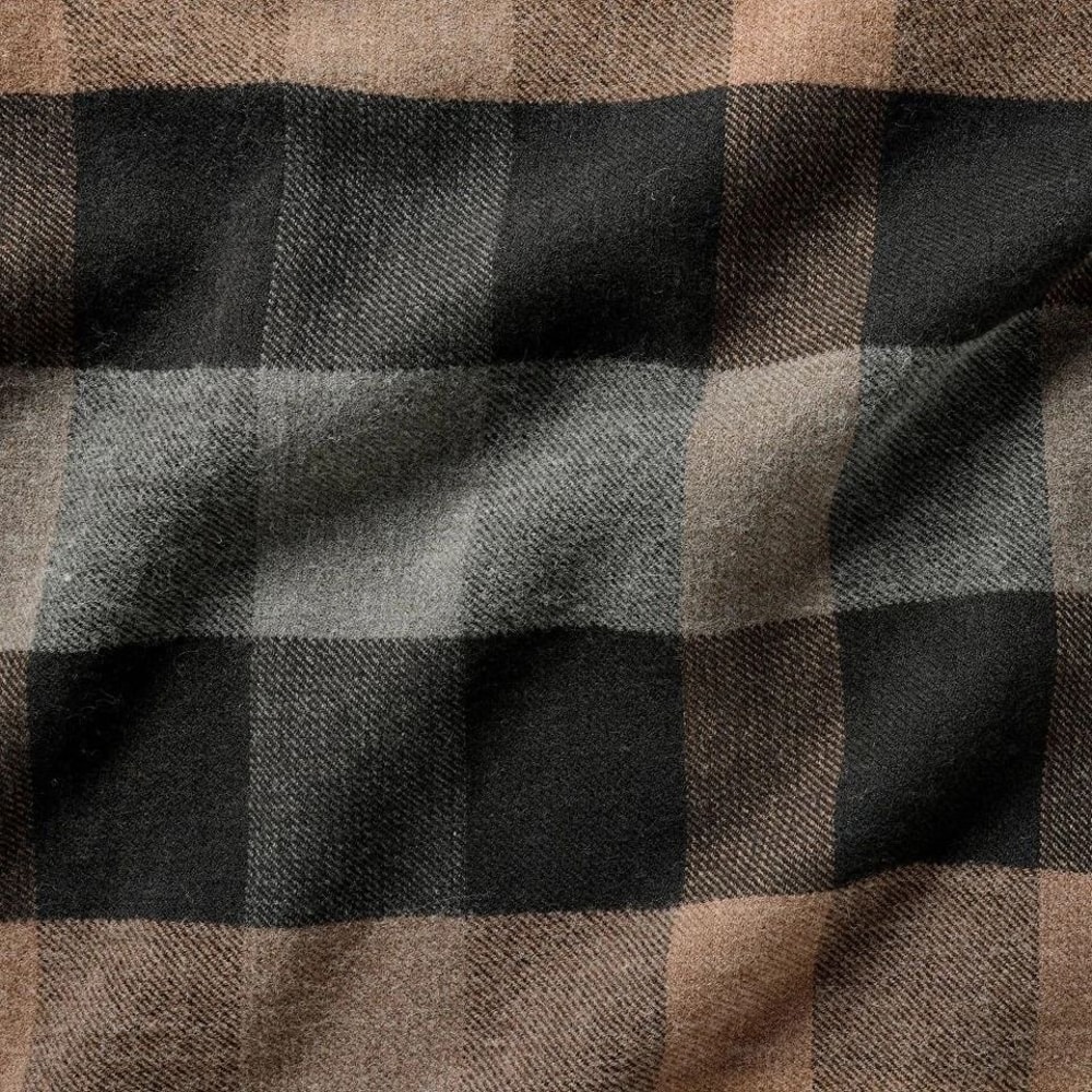 Woolrich Plaid Throw Blanket BrownBlack Midweight AcrylicWool Blend Cozy And Machine Washable 1