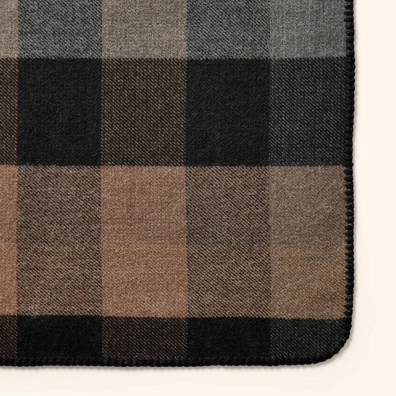 Woolrich Plaid Throw Blanket BrownBlack Midweight AcrylicWool Blend Cozy And Machine Washable 2