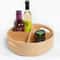 Bamboo Lazy Susan Turntable With Dividers Light Yellow Compartment Rotating Organizer For Spices Co 2