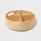 Bamboo Lazy Susan Turntable With Dividers Light Yellow Compartment Rotating Organizer For Spices Co 3