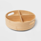 Bamboo Lazy Susan Turntable With Dividers Light Yellow Compartment Rotating Organizer For Spices Co 3
