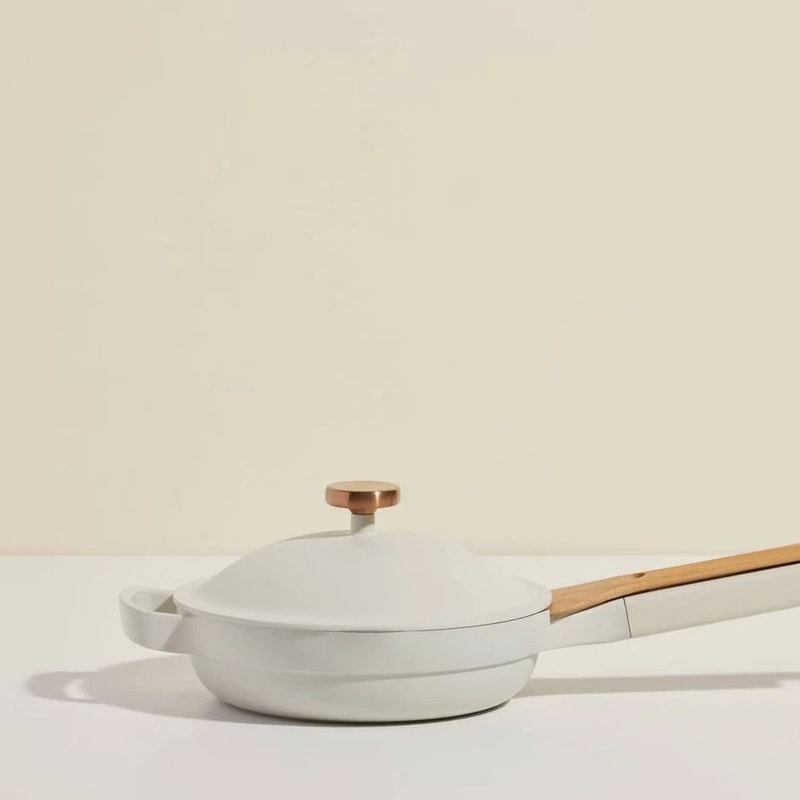 Nonstick Cookware Set Aluminum Ceramic Cooking Pan Cream Versatile Ecofriendly 0