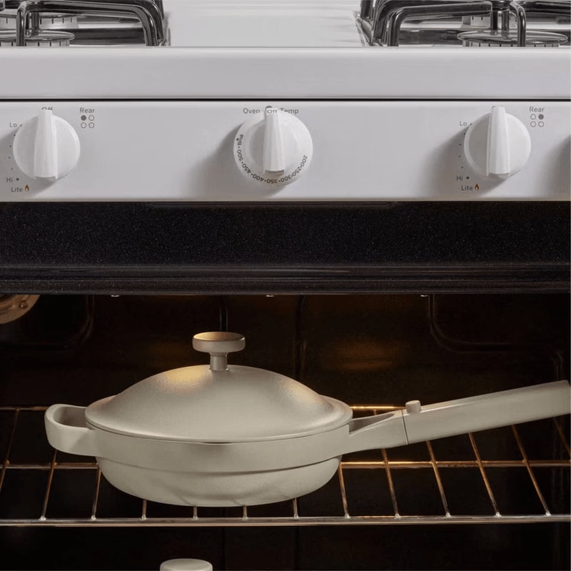 Nonstick Cookware Set Aluminum Ceramic Cooking Pan Cream Versatile Ecofriendly 2