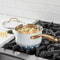 Classic Stainless Steel Saucepan With Cover Brushed Gold Handles Induction Ready Dishwasher Oven S 1