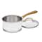 Classic Stainless Steel Saucepan With Cover Brushed Gold Handles Induction Ready Dishwasher Oven S 2