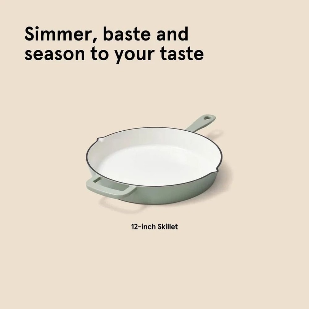 Enamel Skillet Nonstick Cooking Pan Perfect For Gas Induction And Electric Stoves 2